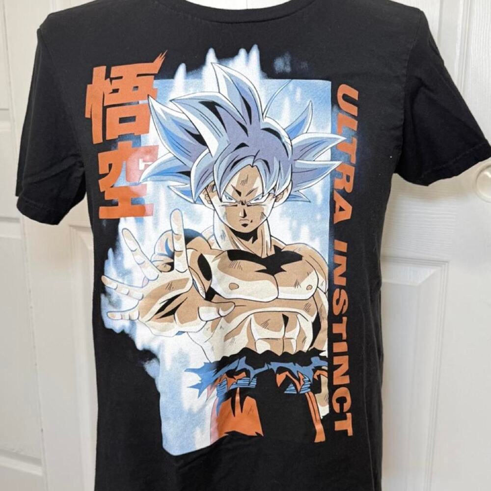 Dragon Ball Super Goku Ultra Instinct Black Anime Graphic T-Shirt Size Large DBZ